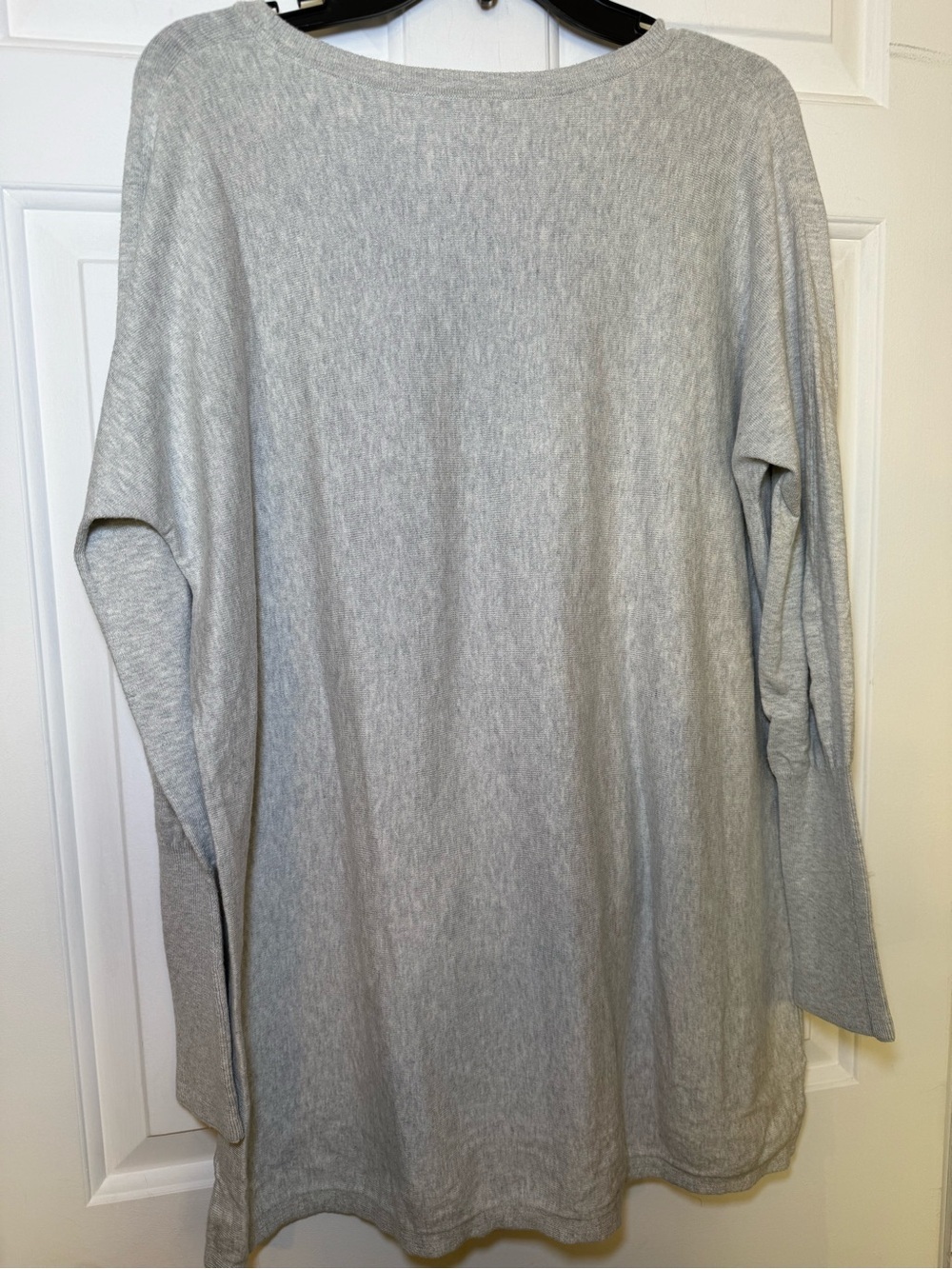 Garnet Hill Gray Heather Kangaroo Pocket Sweater LARGE 100% Organic Cotton - Picture 9 of 11